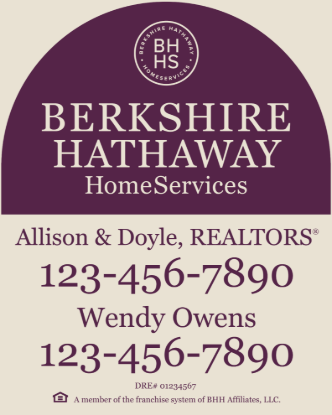 Picture of Berkshire Hathaway 30"x24" Yard - Dome Beige Sign 2