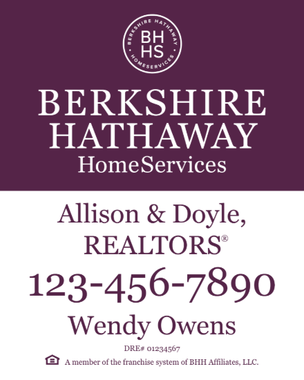 Picture of Berkshire Hathaway 30"x24" Yard - White Sign 1