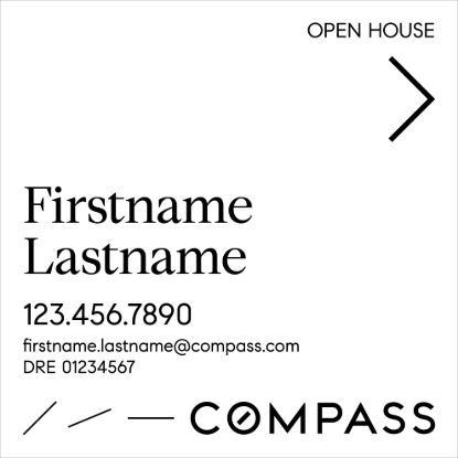 Picture of Compass 24"x24" O.H. Black Ultra Frame - White Sign A