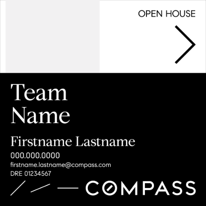 Picture of Compass 20"x20" O.H. White Super Frame - Black & White Sign B