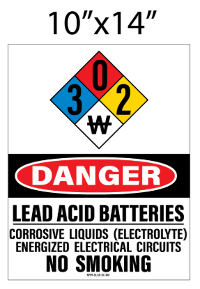Picture of Danger Lead Acid Batteries 10"x14"