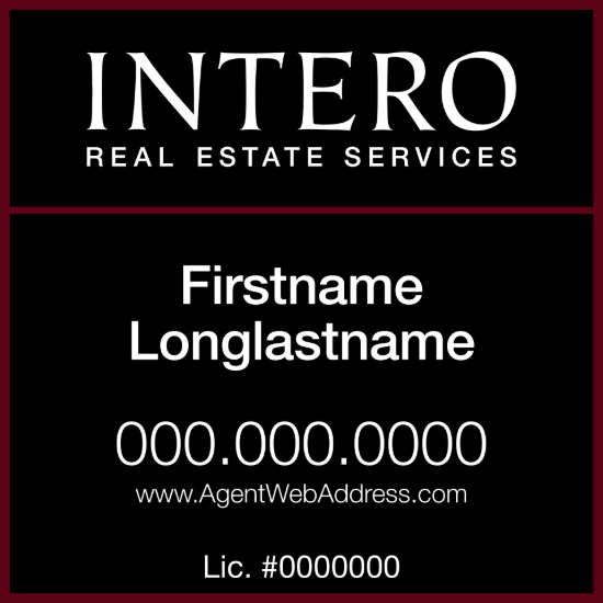 Picture of INTERO 18"x18" RES Condo Sign - Two Line