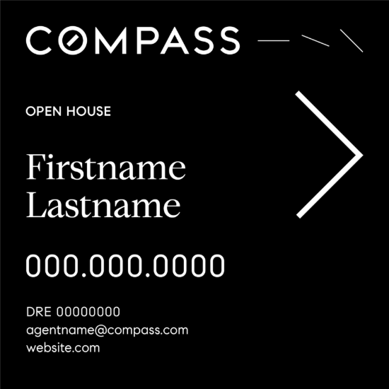 Picture of Compass 24"x24" O.H. White Ultra Frame - Black Sign A - Copy