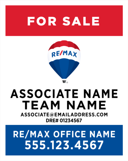 Picture of RE/MAX 30"x24" Yard - Associate & Team Name A - Copy