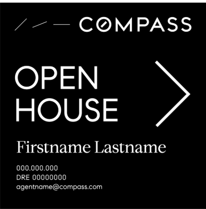 Picture of Compass 20"x20" O.H. White Super Frame - Black Sign B - Copy