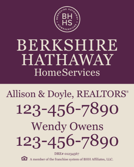 Picture of Berkshire Hathaway 30"x24" Yard - Beige Sign 2 - Copy