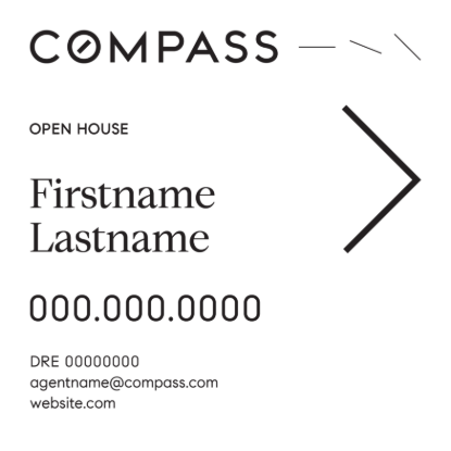 Picture of Compass 20"x20" O.H. Black Super Frame - White Sign A - Copy