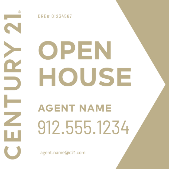Picture of Century 21 24"x24" O.H. White Metal Frame - White Sign A - Copy