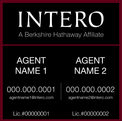 Picture of INTERO 24"x24" BHA Yard Sign - Two Agent - Copy