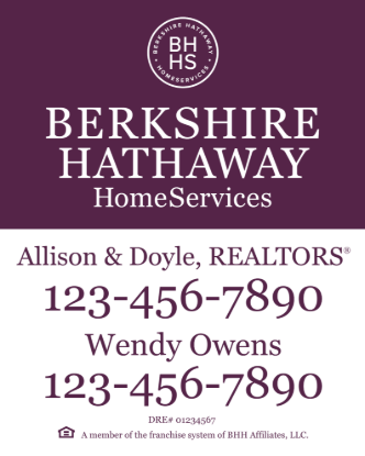 Picture of Berkshire Hathaway 30"x24" Yard - White Sign 2 - Copy