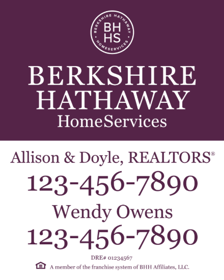 Picture of Berkshire Hathaway 30"x24" Yard - White Sign 2 - Copy