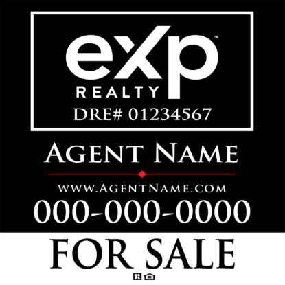Picture of eXp Realty 24"x24" Yard Sign - Black - Copy