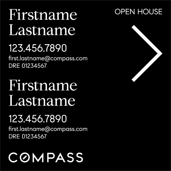 Picture of Compass 20"x20" O.H. White Super Frame - Black Sign D - Copy