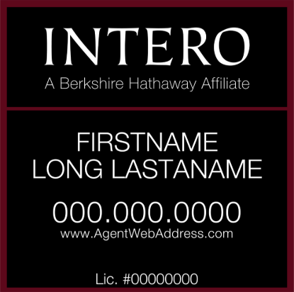 Picture of [OLD] INTERO 18"x18" BHA Condo Sign - Two Line - Copy