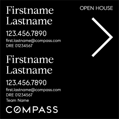 Picture of Compass 20"x20" O.H. Black Super Frame - Black Sign F - Copy