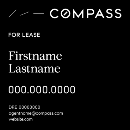 Picture of Compass 24"x24" Yard - Black For Lease Sign - Copy