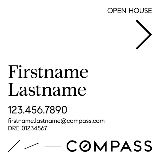 Picture of Compass 20"x20" O.H. Black Super Frame - White Sign A - Copy