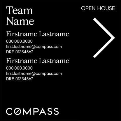Picture of Compass 20"x20" O.H. White Super Frame - Black Sign E - Copy