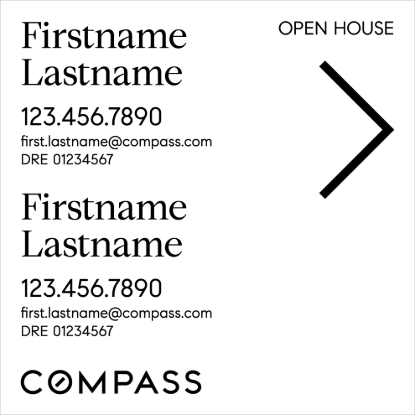 Picture of Compass 20"x20" O.H. Black Super Frame - White Sign D - Copy