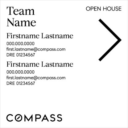 Picture of Compass 20"x20" O.H. Black Super Frame - White Sign E - Copy