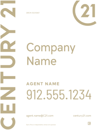 Picture of Century 21 30"x24" Yard - White Sign A - Copy