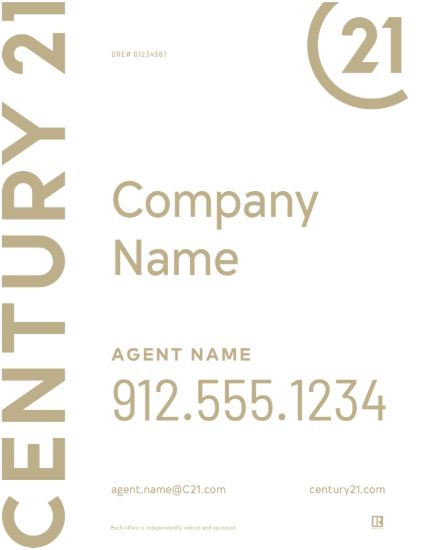Picture of Century 21 30"x24" Yard - White Sign A - Copy