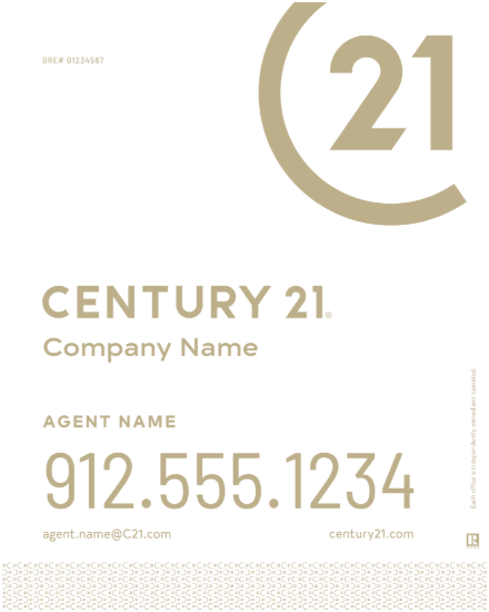 Picture of Century 21 30"x24" Yard - White Sign B - Copy