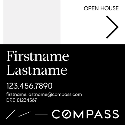 Picture of Compass 20"x20" O.H. White Super Frame - Black & White Sign A - Copy