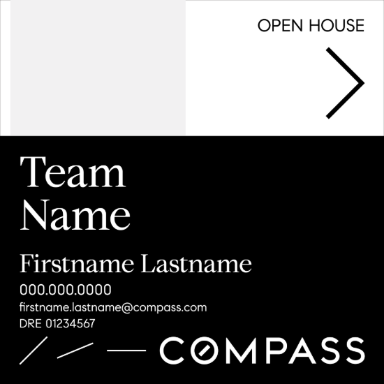 Picture of Compass 20"x20" O.H. White Super Frame - Black & White Sign B - Copy