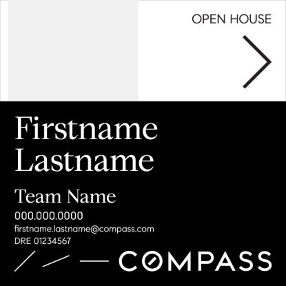 Picture of Compass 20"x20" O.H. White Super Frame - Black & White Sign C - Copy