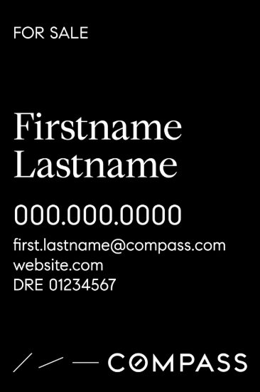 Picture of Compass 36"x24" Yard -  Black Sign A - Copy