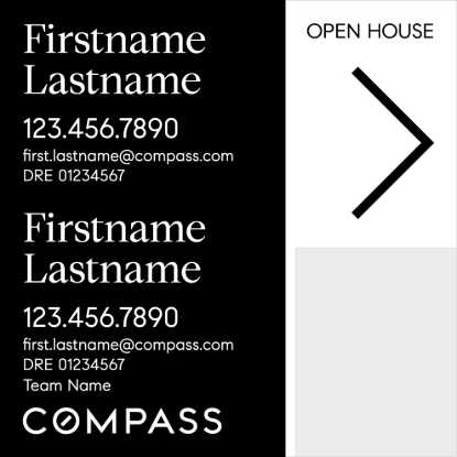 Picture of Compass 20"x20" O.H. Black Super Frame - Black & White Sign F - Copy