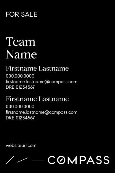 Picture of Compass 36"x24" Yard -  Black Sign E - Copy