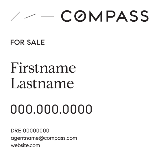 Picture of Compass 24"x24" Yard - White Sign A - Copy