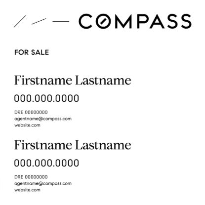 Picture of Compass 24"x24" Yard -  White Sign B - Copy