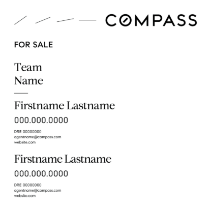 Picture of Compass 24"x24" Yard - White Sign C - Copy