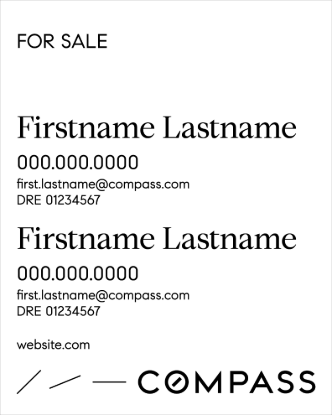 Picture of Compass 30"x24" Yard - White Sign D - Copy