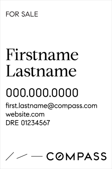 Picture of Compass 36"x24" Yard - White Sign A - Copy