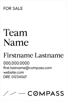 Picture of Compass 36"x24" Yard -  White Sign B - Copy