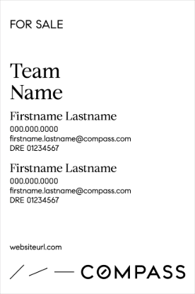 Picture of Compass 36"x24" Yard -  White Sign E - Copy