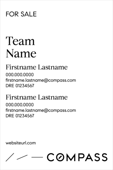 Picture of Compass 36"x24" Yard -  White Sign E - Copy